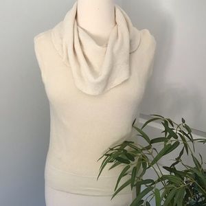 ELIE TAHARI Cashmere silk cream cowl neck sweater